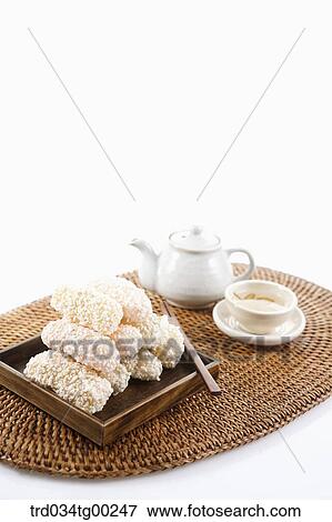 Korean dessert and tea setting View Large Photo Image Stock Photo - Korean dessert and tea setting . Fotosearch