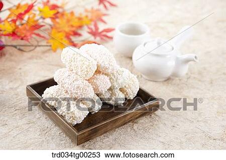 Korean dessert with tea setting and colored leaves View Large Photo Image Stock Image - Korean dessert with tea setting and colored leaves. Fotosearch