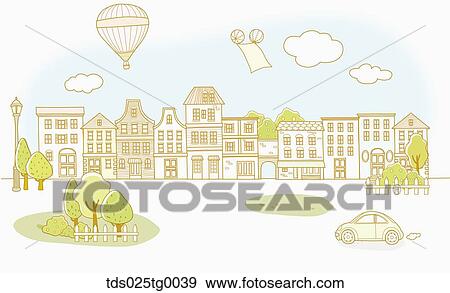 Stock Photo - landscape of city. Fotosearch