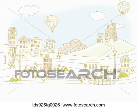 Stock Photograph - landscape of city. Fotosearch
