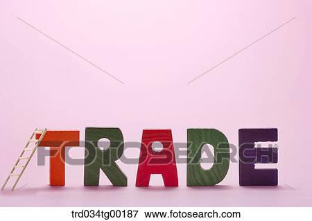 Stock Photo - letters of trade and ladder. Fotosearch