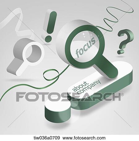 Magnifier and exclamation mark with business introduction View Large Photo Image Stock Photo - Magnifier and exclamation mark with business introduction . Fotosearch