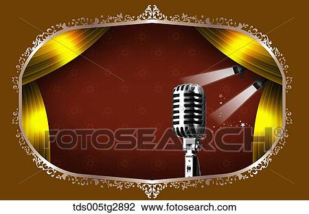 Stock Image - mic of the stage. Fotosearch