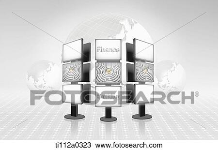 Monitors showing the finance and banking View Large Photo Image Stock Image - Monitors showing the finance and banking . Fotosearch