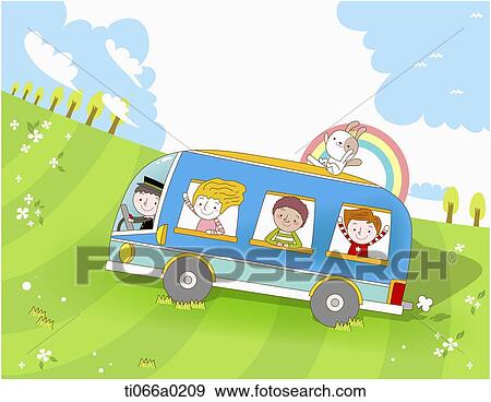 Multicultural children riding on the bus View Large Photo Image Stock Photo - Multicultural children riding on the bus. Fotosearch
