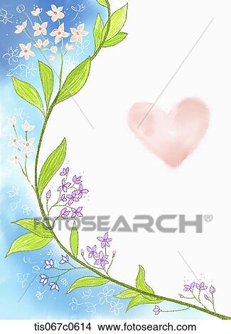 Orange and purple flower with red heart View Large Photo Image Picture - Orange and purple flower with red heart. Fotosearch