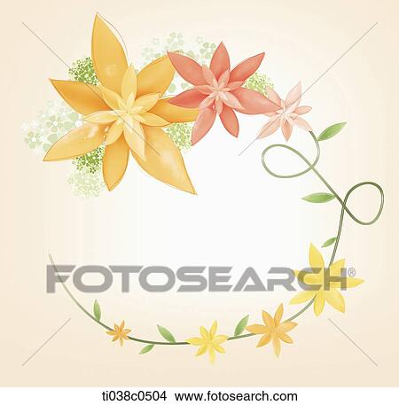 Orange and red flower frame View Large Photo Image Picture - Orange and red flower frame. Fotosearch
