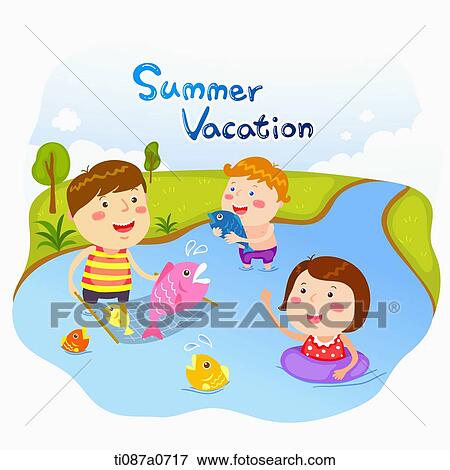 People catching the fish in the summer vacation View Large Photo Image Stock Photo - People catching the fish in the summer vacation . Fotosearch