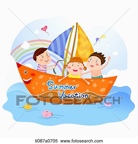 People sailing the boat in the summer vacation View Large Photo Image Stock Photography - People sailing the boat in the summer vacation . Fotosearch