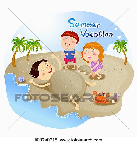 People taking a sand bath in the summer vacation View Large Photo Image Stock Photo - People taking a sand bath in the summer vacation . Fotosearch