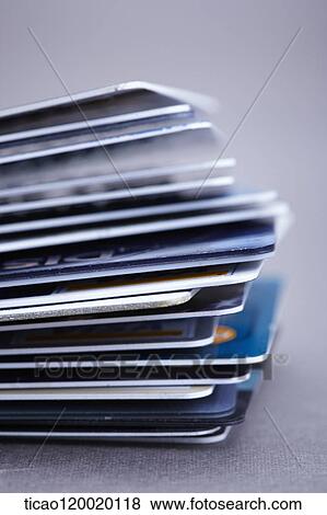 Piled pieces of credit card View Large Photo Image Stock Photo - Piled pieces of credit card. Fotosearch