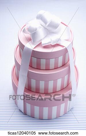 Pink gift box with white ribbon View Large Photo Image Stock Photography - Pink gift box with white ribbon . Fotosearch