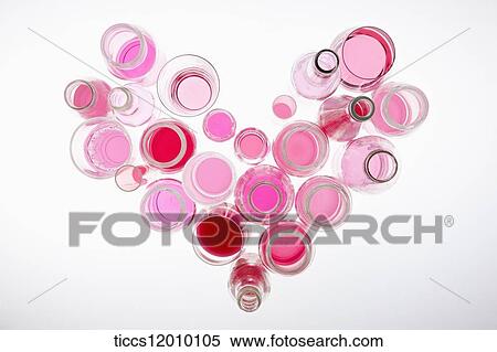 Pink heart made of bottle and glass View Large Photo Image Stock Photography - Pink heart made of bottle and glass. Fotosearch