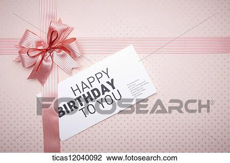 Pink ribbon and birthday card View Large Photo Image Stock Image - Pink ribbon and birthday card. Fotosearch