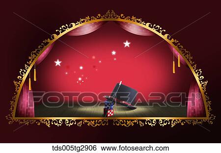 Stock Photograph - props of magic show is on the stage. Fotosearch