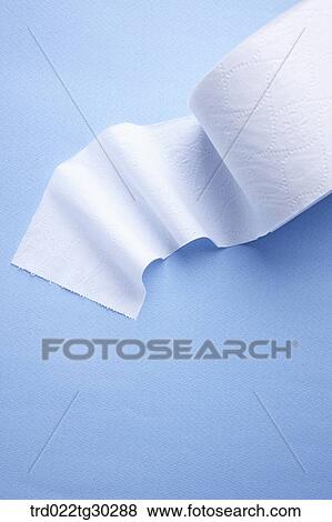 Stock Photo - Pulled out white toilet paper . Fotosearch