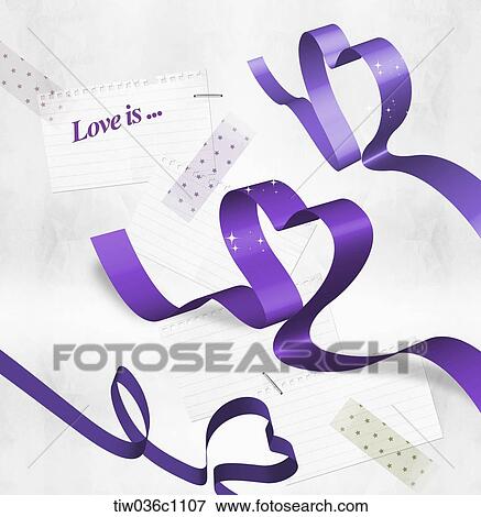 Stock Photo - Purple heart ribbon with Love is. Fotosearch
