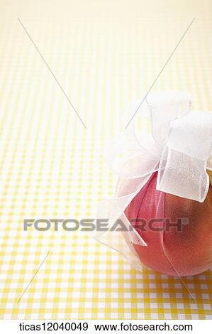 Red gift package with white ribbon View Large Photo Image Stock Photo - Red gift package with white ribbon . Fotosearch