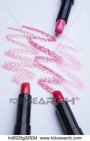 Red, pink lipstick and red, pink drawing line View Large Photo Image Picture - Red, pink lipstick and red, pink drawing line. Fotosearch
