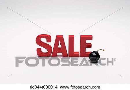 Picture - Sale and bomb . Fotosearch