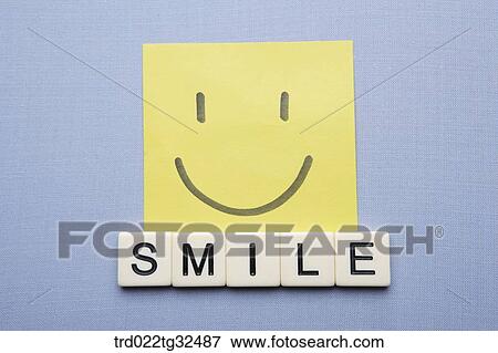Smile blocks and yellow smiling note View Large Photo Image Stock Photo - Smile blocks and yellow smiling note. Fotosearch