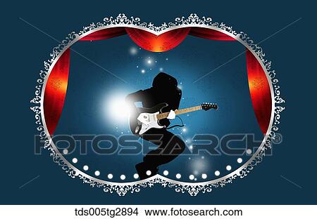 Picture - someone is playing guitar on the stage. Fotosearch