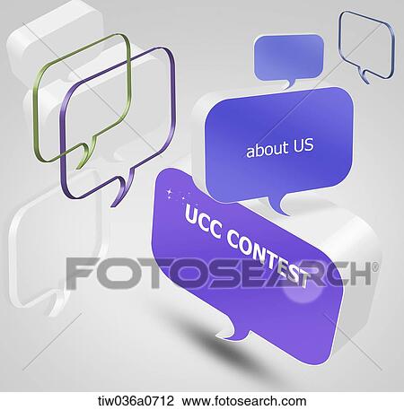 Speech bubble with UCC content and about us View Large Photo Image Stock Image - Speech bubble with UCC content and about us. Fotosearch
