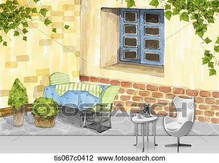 Table and chair with outdoor restaurant background View Large Photo Image Stock Image - Table and chair with outdoor restaurant background. Fotosearch