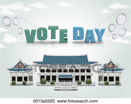 The blue house and vote day View Large Photo Image Stock Image - The blue house and vote day . Fotosearch