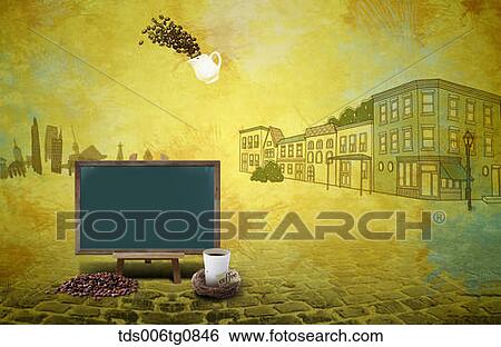 The image of blackboard and coffee View Large Photo Image Stock Photograph - The image of blackboard and coffee. Fotosearch
