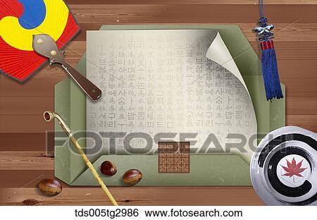 Stock Photograph - The image of card and Korean traditional decorations. Fotosearch