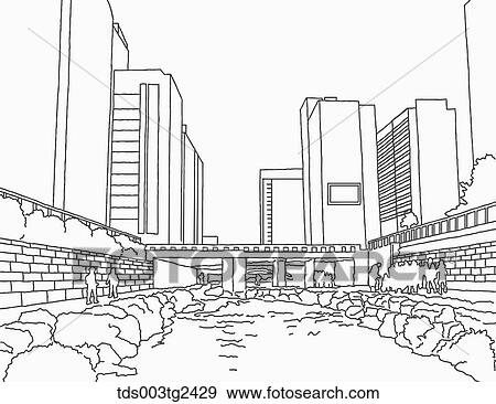 Stock Photo - The image of Cheong-gye stream. Fotosearch