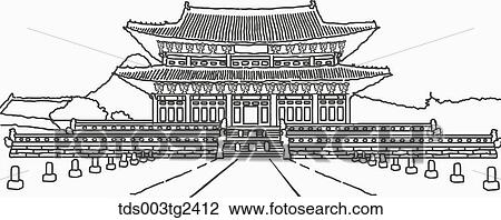 Stock Image - The image of Korean palace. Fotosearch