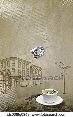 The image of street and a cup of coffee View Large Photo Image Stock Photo - The image of street and a cup of coffee. Fotosearch