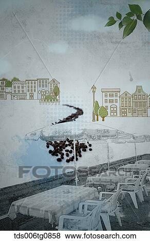 The image of street and café tables View Large Photo Image Stock Photo - The image of street and café tables. Fotosearch