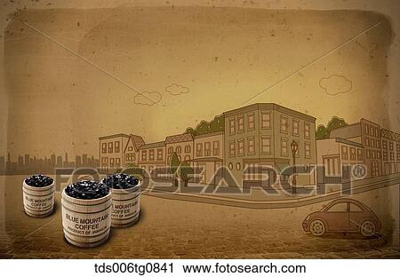 The image of street and coffee bean in the basket View Large Photo Image Stock Image - The image of street and coffee bean in the basket. Fotosearch