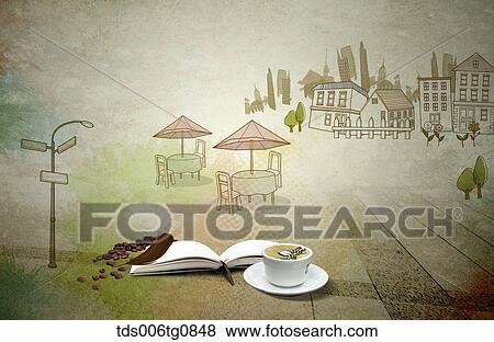 The image of street, coffee and book View Large Photo Image Stock Photo - The image of street, coffee and book. Fotosearch