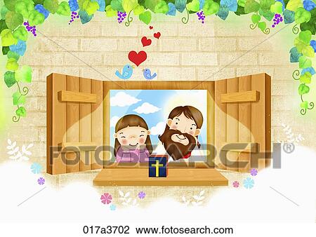 The Jesus and girl from the window View Large Photo Image Stock Image - The Jesus and girl from the window . Fotosearch