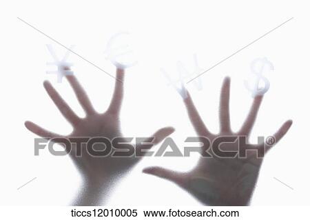 The shadow of hand and foreign currency View Large Photo Image Stock Photography - The shadow of hand and foreign currency . Fotosearch