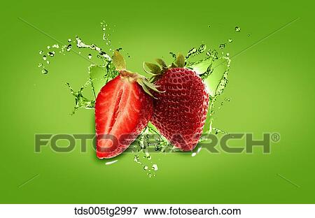 The strawberry with green background View Large Photo Image Stock Photo - The strawberry with green background. Fotosearch