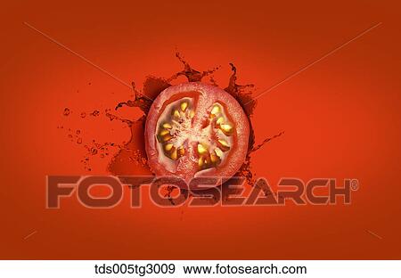 Stock Photo - The tomato with red background. Fotosearch