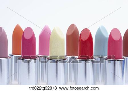 Stock Image - Various colors of lipsticks. Fotosearch