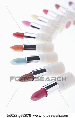 Stock Photograph - Various colors of lipsticks. Fotosearch