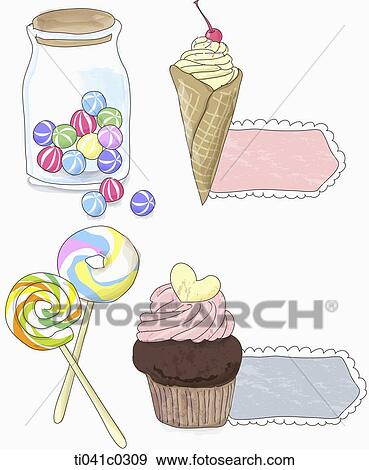 Various dessert icons View Large Photo Image Stock Photo - Various dessert icons. Fotosearch