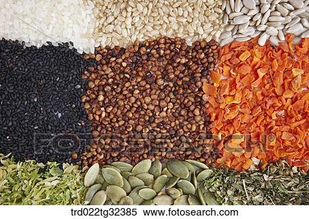 Stock Photography - Various kinds of grain in a square form . Fotosearch
