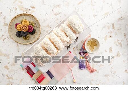 Various Korean dessert and patch work, clothes accessories View Large Photo Image Stock Photo - Various Korean dessert and patch work, clothes accessories. Fotosearch
