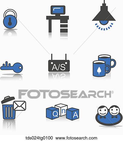 Stock Image - various types of icons. Fotosearch