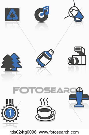 Stock Photograph - various types of icons. Fotosearch
