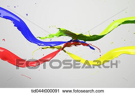 Waving lines of colorful paint View Large Photo Image Stock Image - Waving lines of colorful paint. Fotosearch