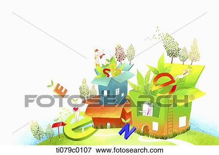 Web icon in the peaceful green town View Large Photo Image Stock Photo - Web icon in the peaceful green town . Fotosearch